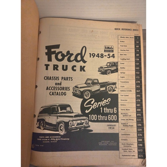 1948 1949 1950 1951 52 1955 Ford Truck Parts Catalog Book Series 1 TO 6 100-600 - Picture 2 of 3